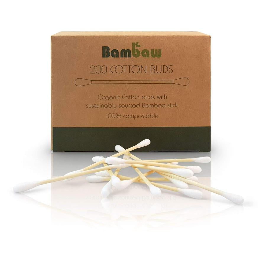 Organic Bamboo Cotton Buds x 200 pieces 100% Biodegradable - Eco Kindly