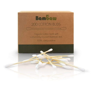 Organic Bamboo Cotton Buds x 200 pieces 100% Biodegradable - Eco Kindly