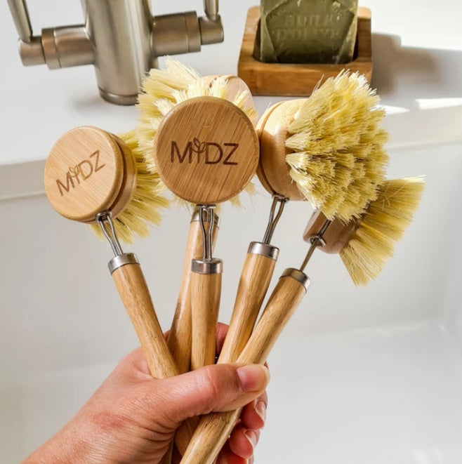 Bamboo Dish Brush With Plant Bristles - Eco Kindly