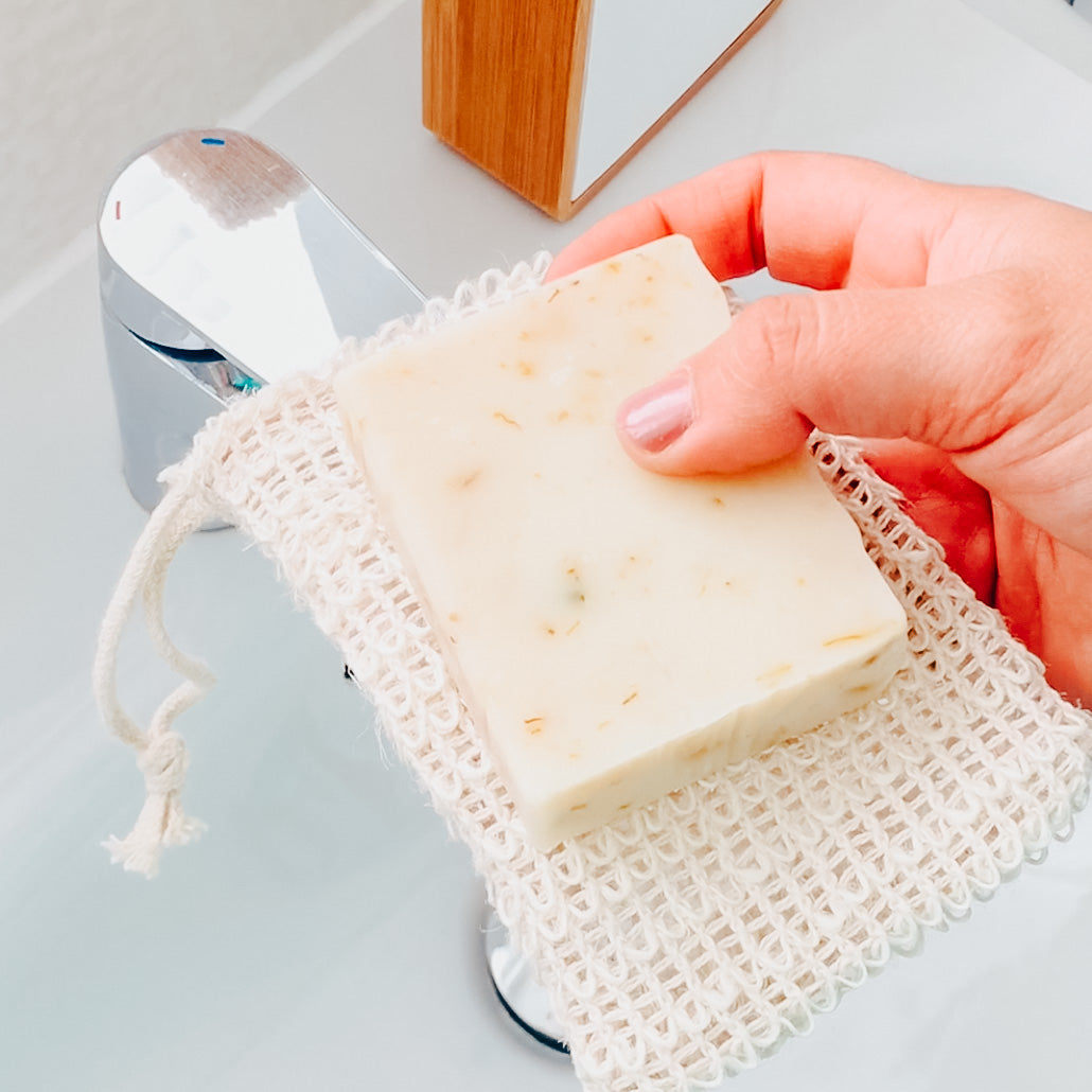 Natural organic sisal soap bag - Soap saver & gentle exfoliator - Eco Kindly